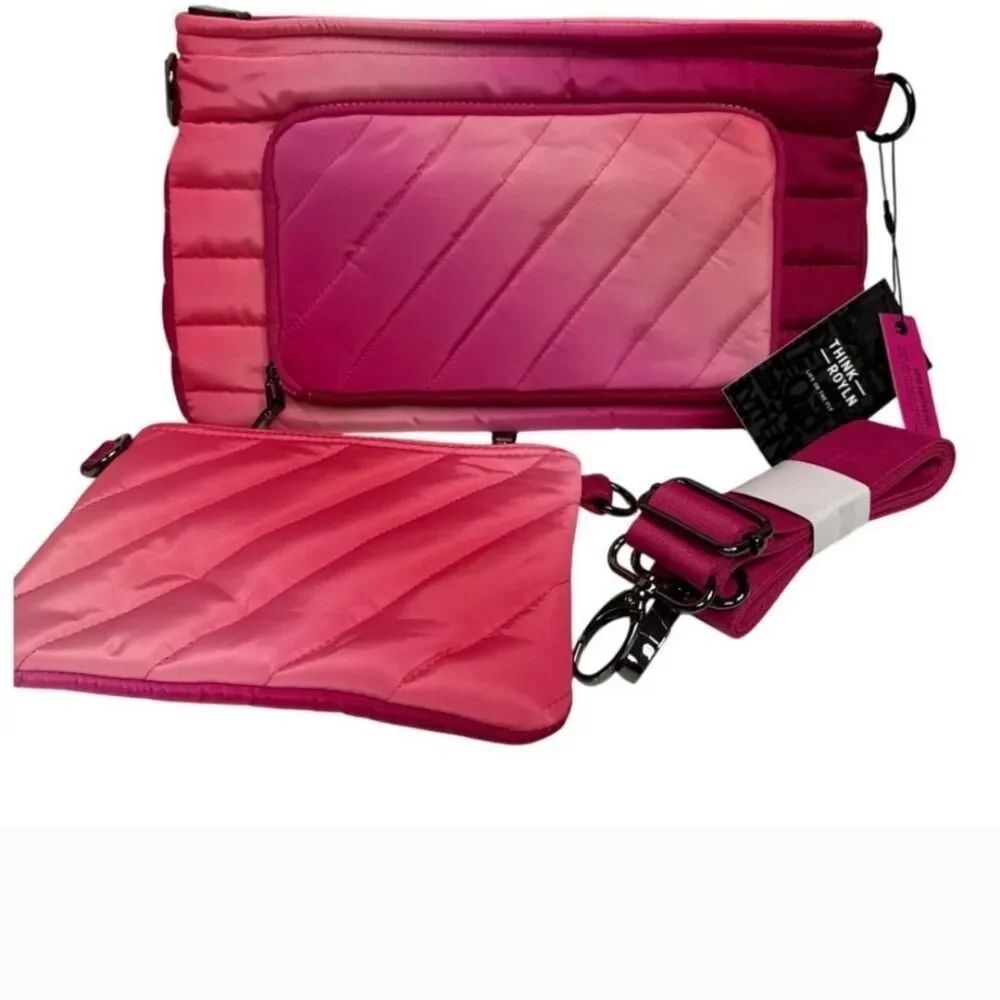 Stylish Pink Quilted Women's Bag Set